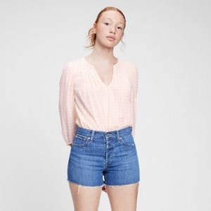 GAP pink peach pintuck blouse